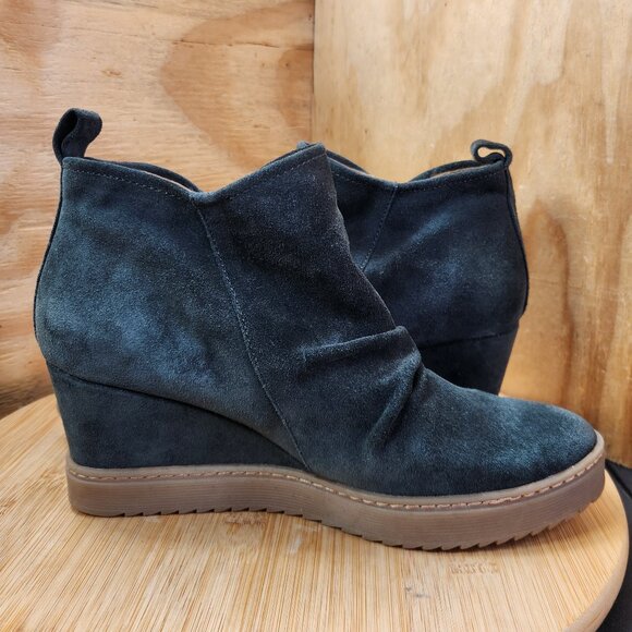 Sofft Shera Womens Green Suede Wedge Water Resistant Booties Boots Size 9.5 - Picture 7 of 10